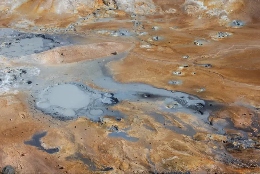 Boue en ébulition du volcan Krafla