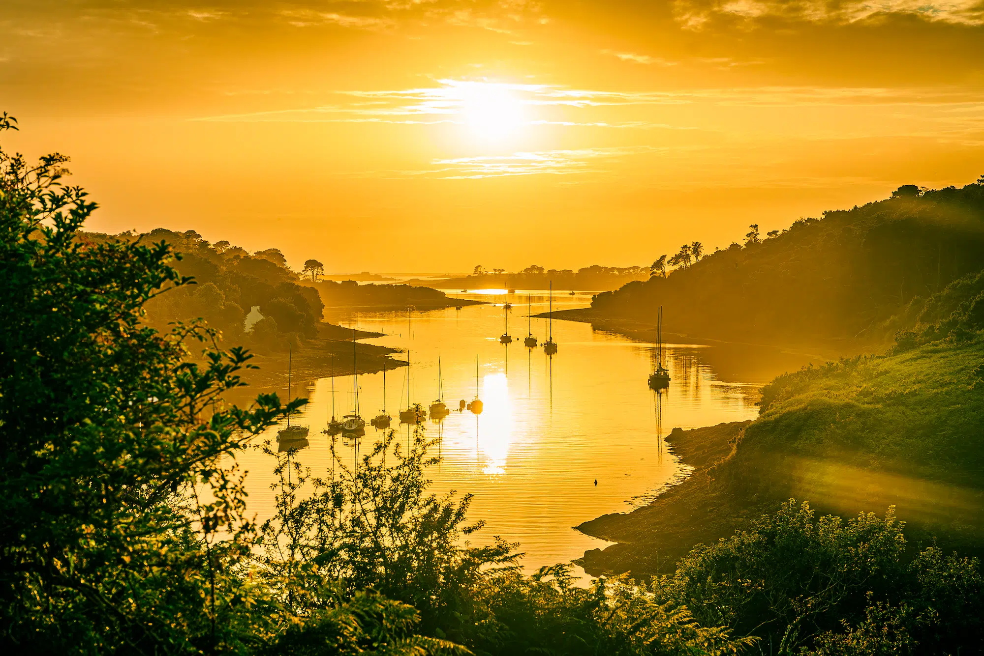 Coucher de soleil sur l'aber Wrac'h