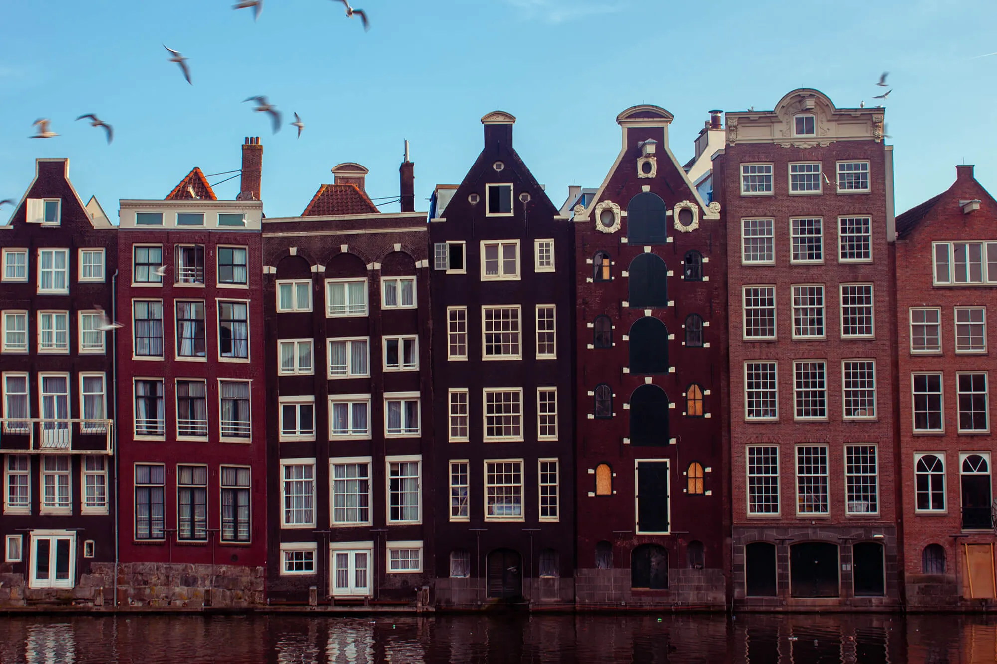 Maisons colorées d'Amsterdam