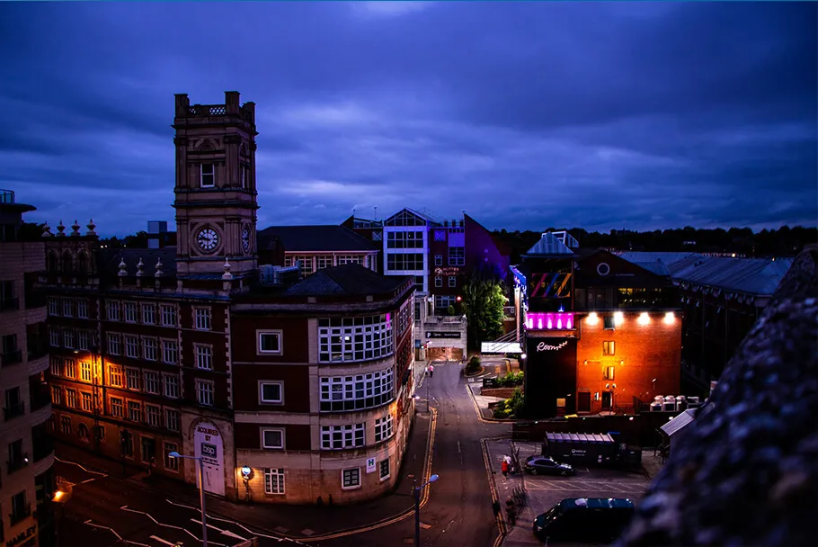 Les rue de Nottingham la nuit