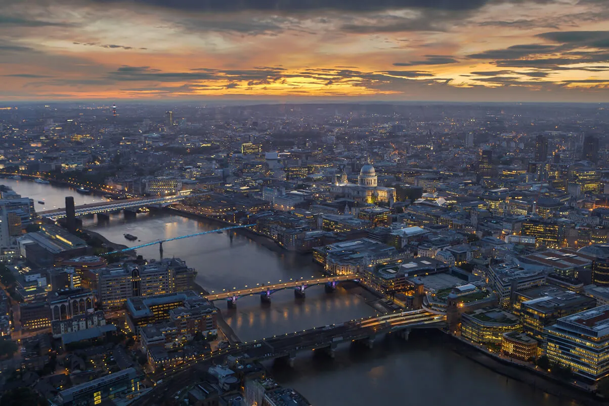 Vue aerienne de Londres