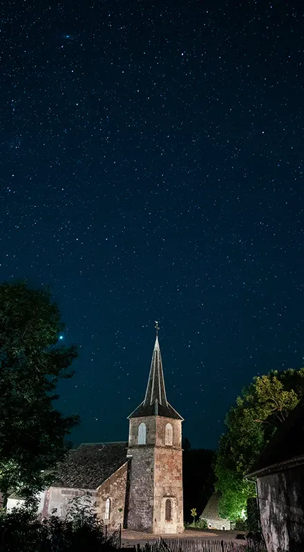 L'église de la Godivelle - Astrophotographie