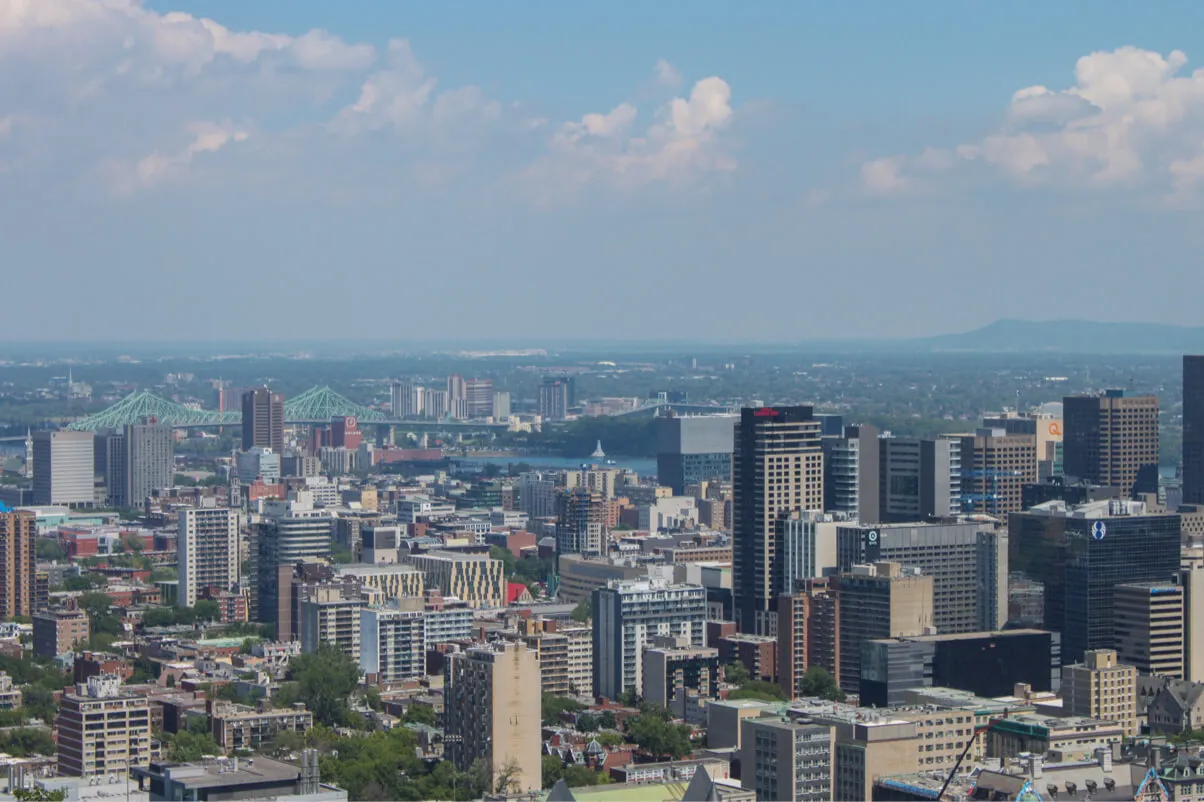 Vue sur la ville de Montréal depuis le Mont Royal