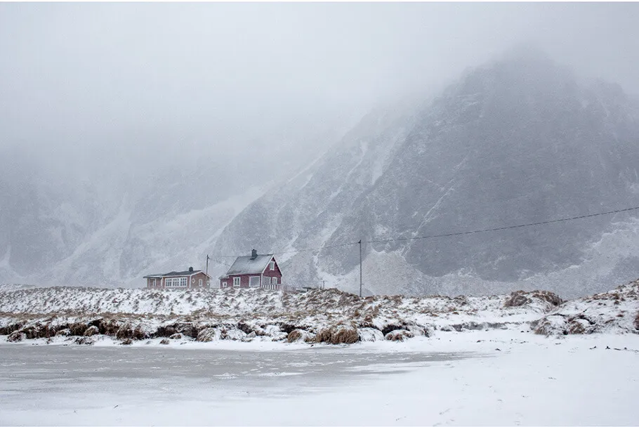 Tempête de neige à Eggum