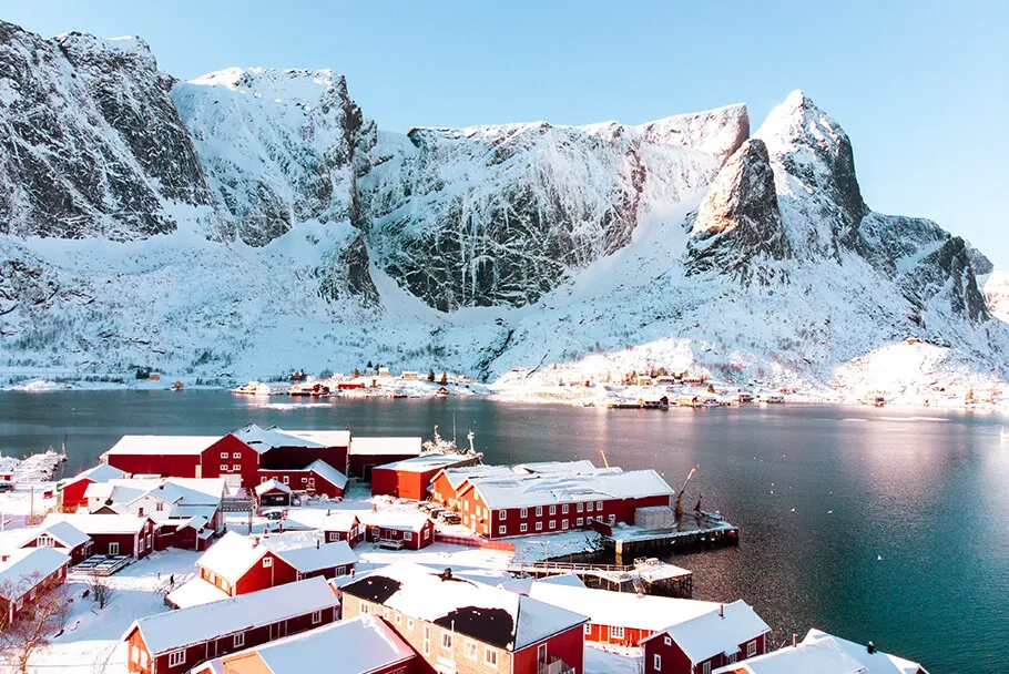 Le village de Reine sous la neige