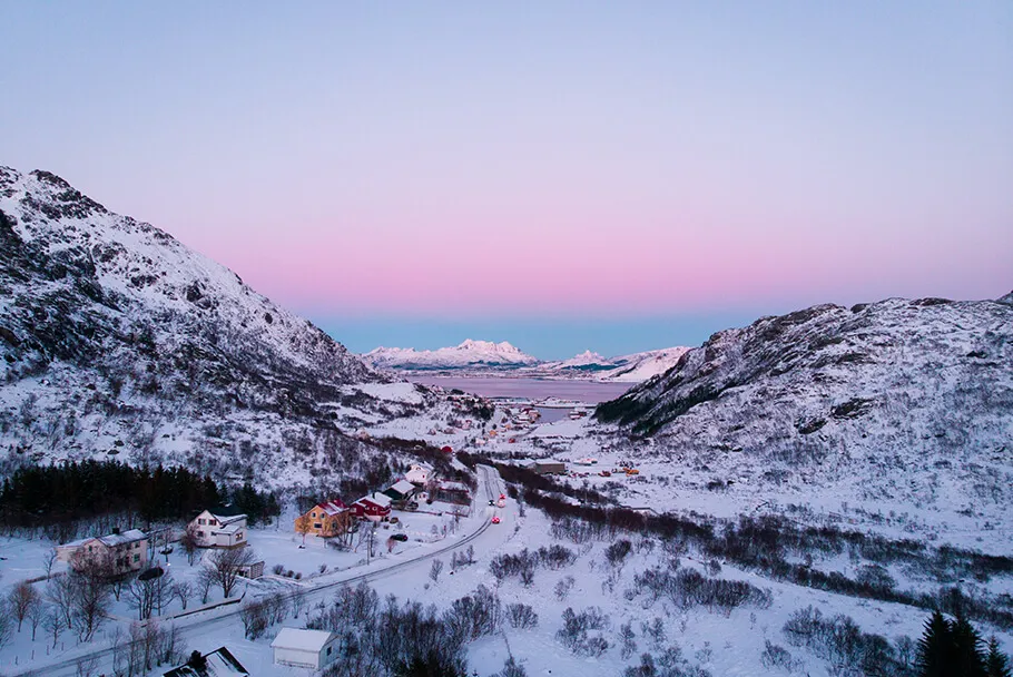 Coucher de soleil sur les îles Lofoten